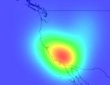 Western US with Kernel Density of earthquakes