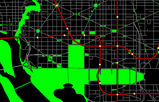D.C. Area with Parks and Metro Lines with Color Background