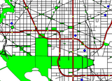 D.C. Area with Parks and Metro Lines