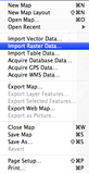 Screenshot of the import raster data window