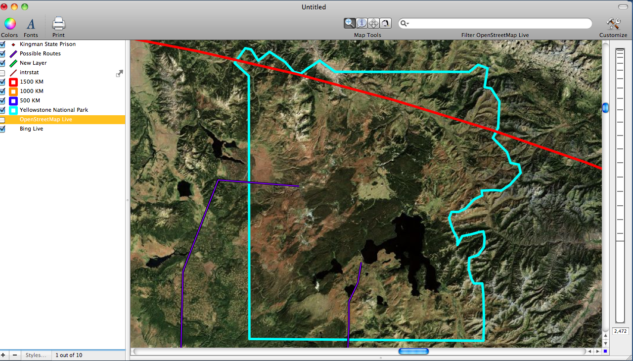 Satellite Image of Yellowstone