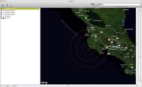 concentric rings created by using buffers