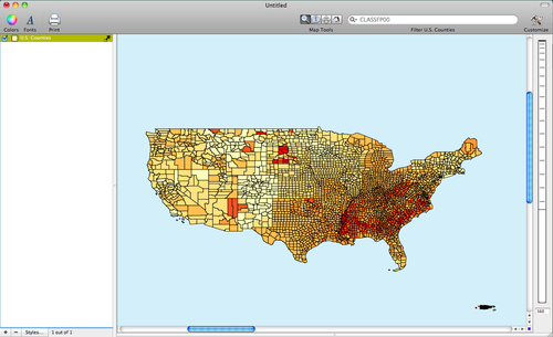 distribution of Diabetes across U.S. Counties