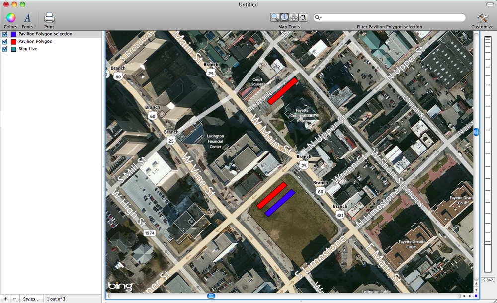 After placing polygon